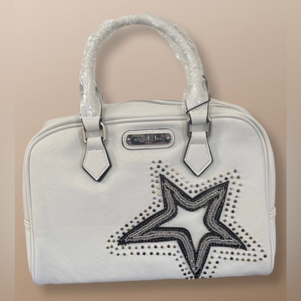 Nicole Lee White and Black Star Bag